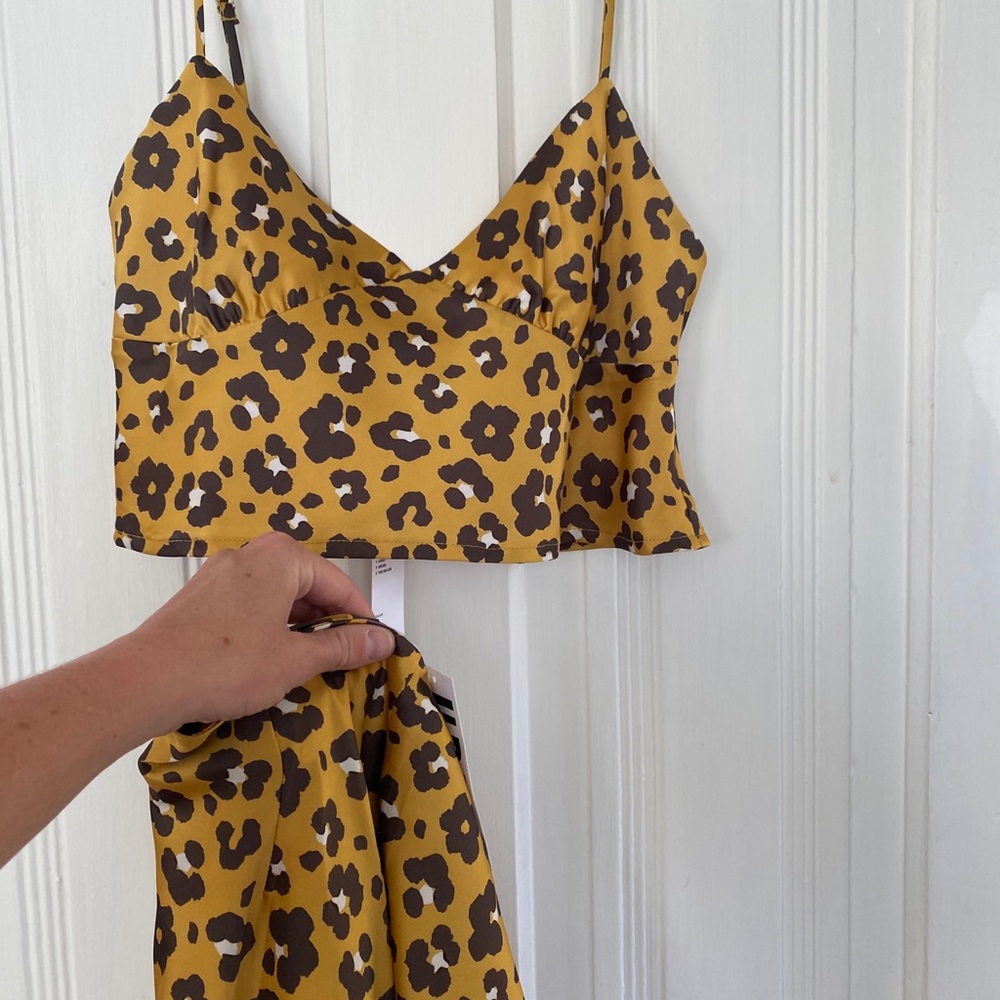 Leopard Print Two Piece Set Nwt - image 1